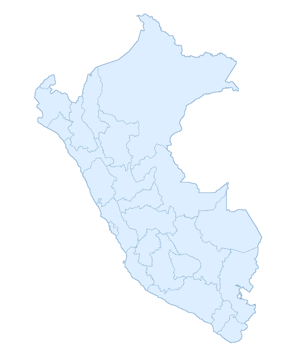 Mapa político del Perú con límites departamentales